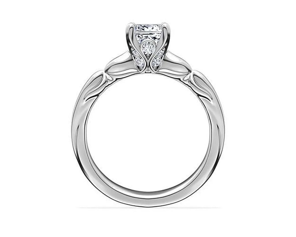 14K White Gold Solitaire Wedding Ring Y864