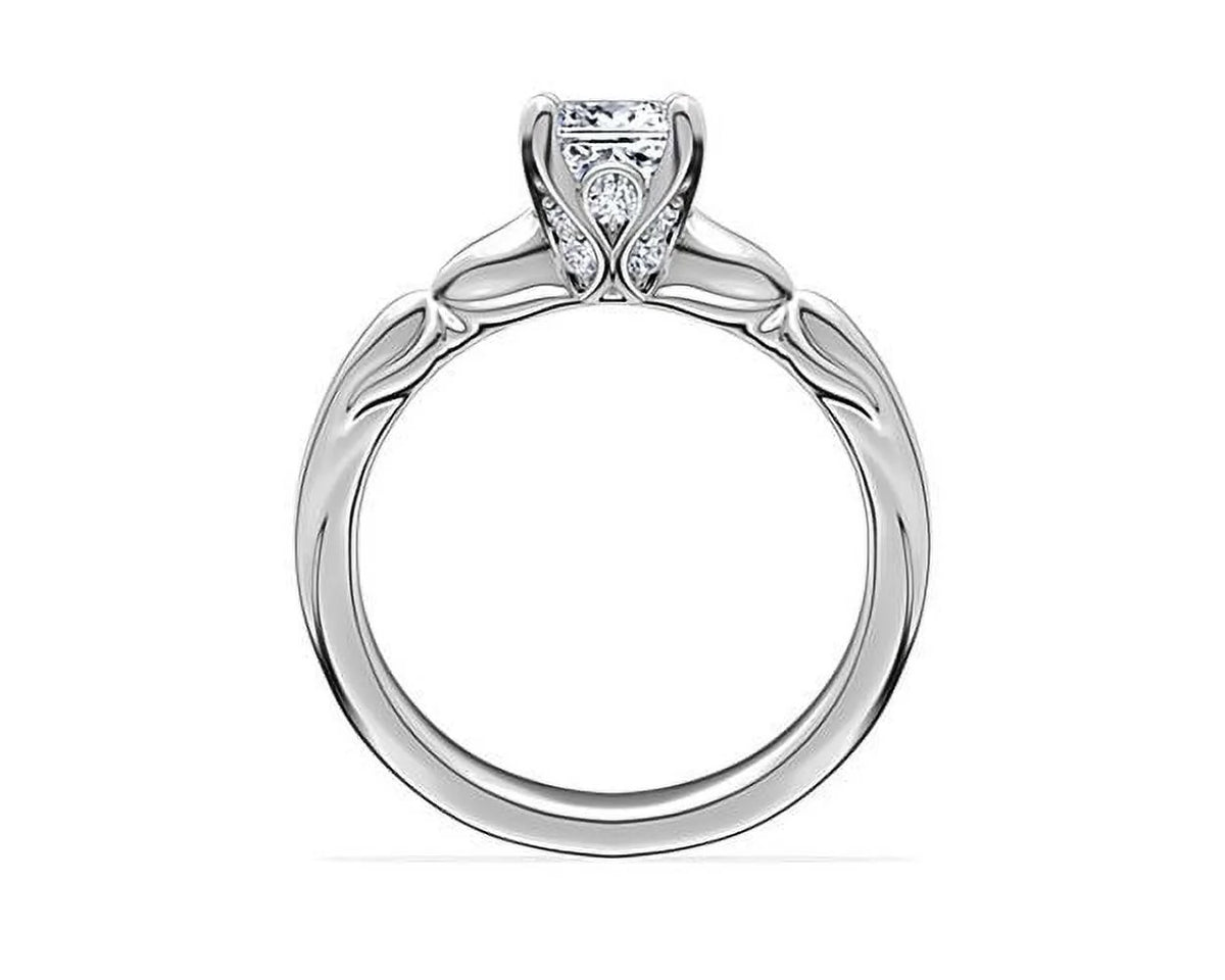 14K White Gold Solitaire Wedding Ring Y864