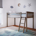 Twin Low Loft Bed with Staircase, White T508