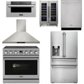 36 Electric Range, Range Hood, Refrigerator, Dishwasher, Microwave and Wine Cooler B660785