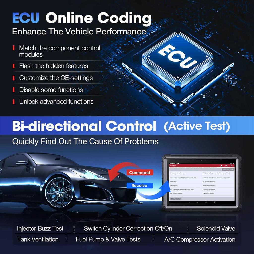 Bidirectional Auto Scanner with J2534 Programming & ECU Coding I912