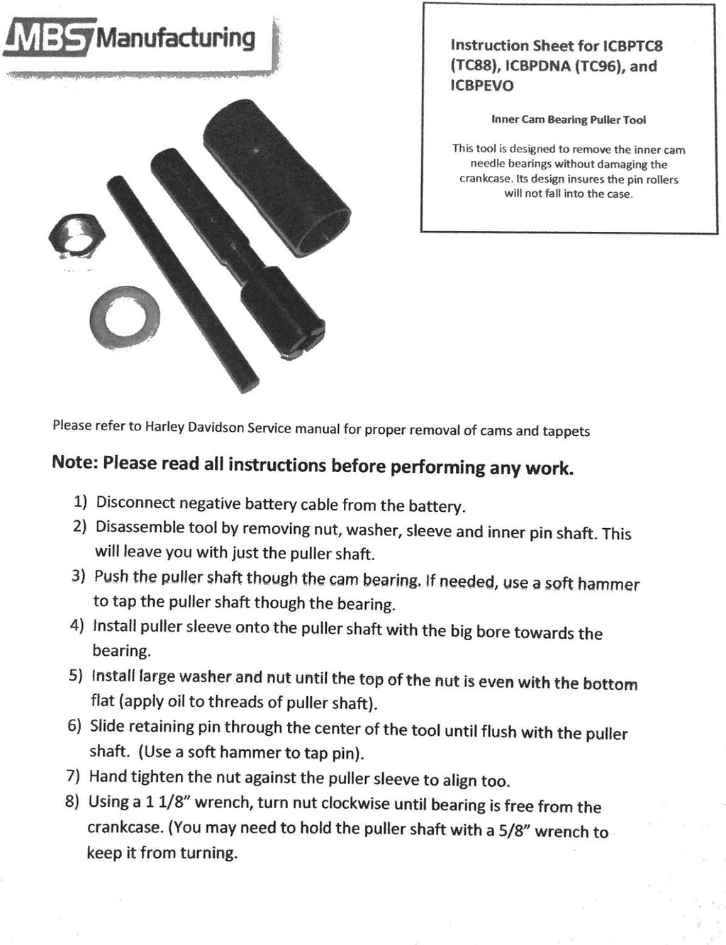 Inner Cam Bearing Installer & Puller V36884