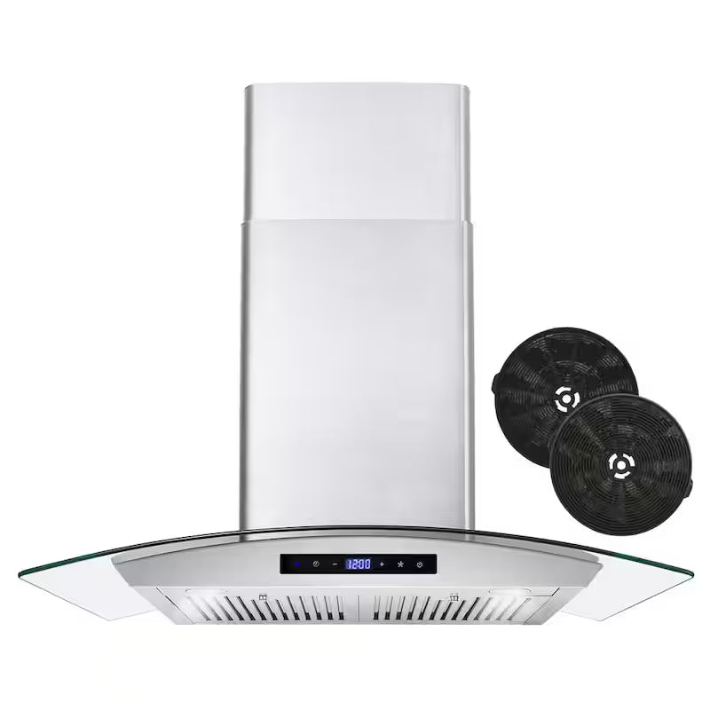 30 in. Stainless Steel Ductless Wall Mount Range Hood with Carbon Filter Kit K8440