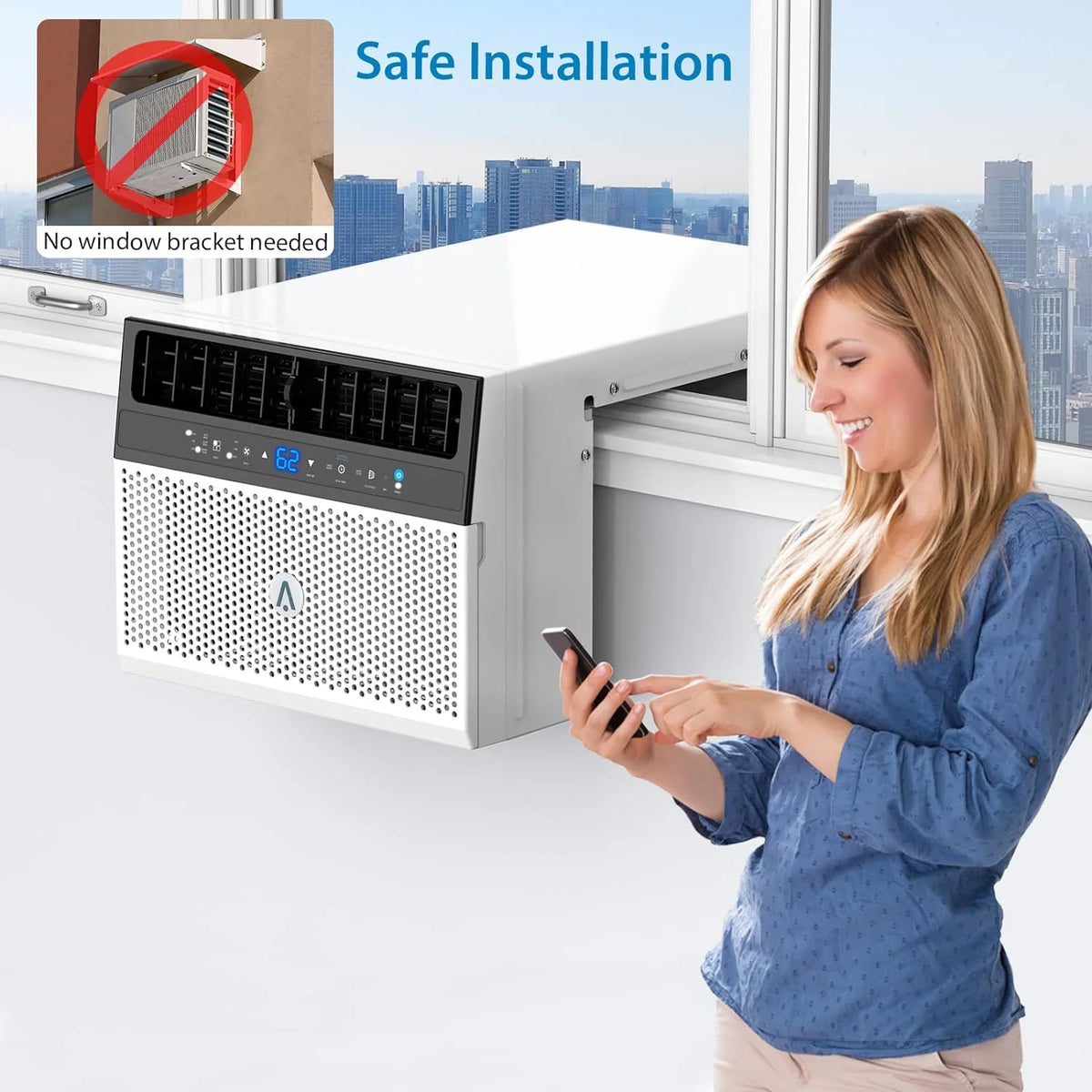 8000 BTU Window Air Conditioner with Remote Control Q522