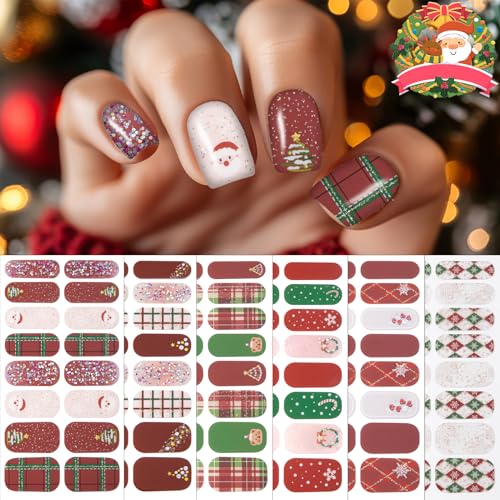 7 Holiday Nail Art Stickers, Mixed Season Nail Decals Set A85904