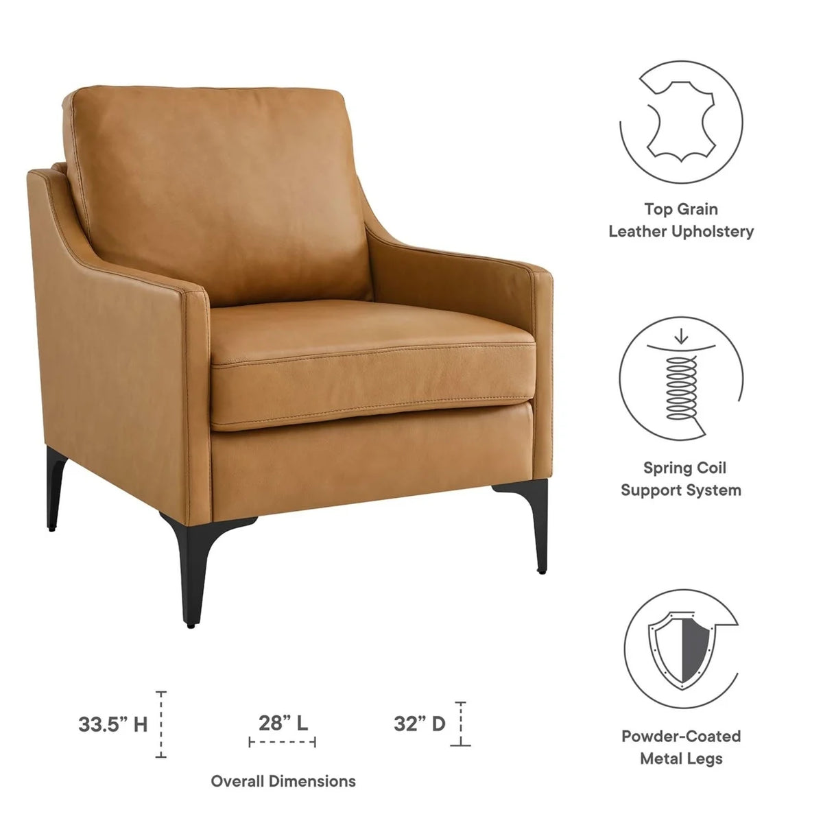 Tan Leather Armchair X784164