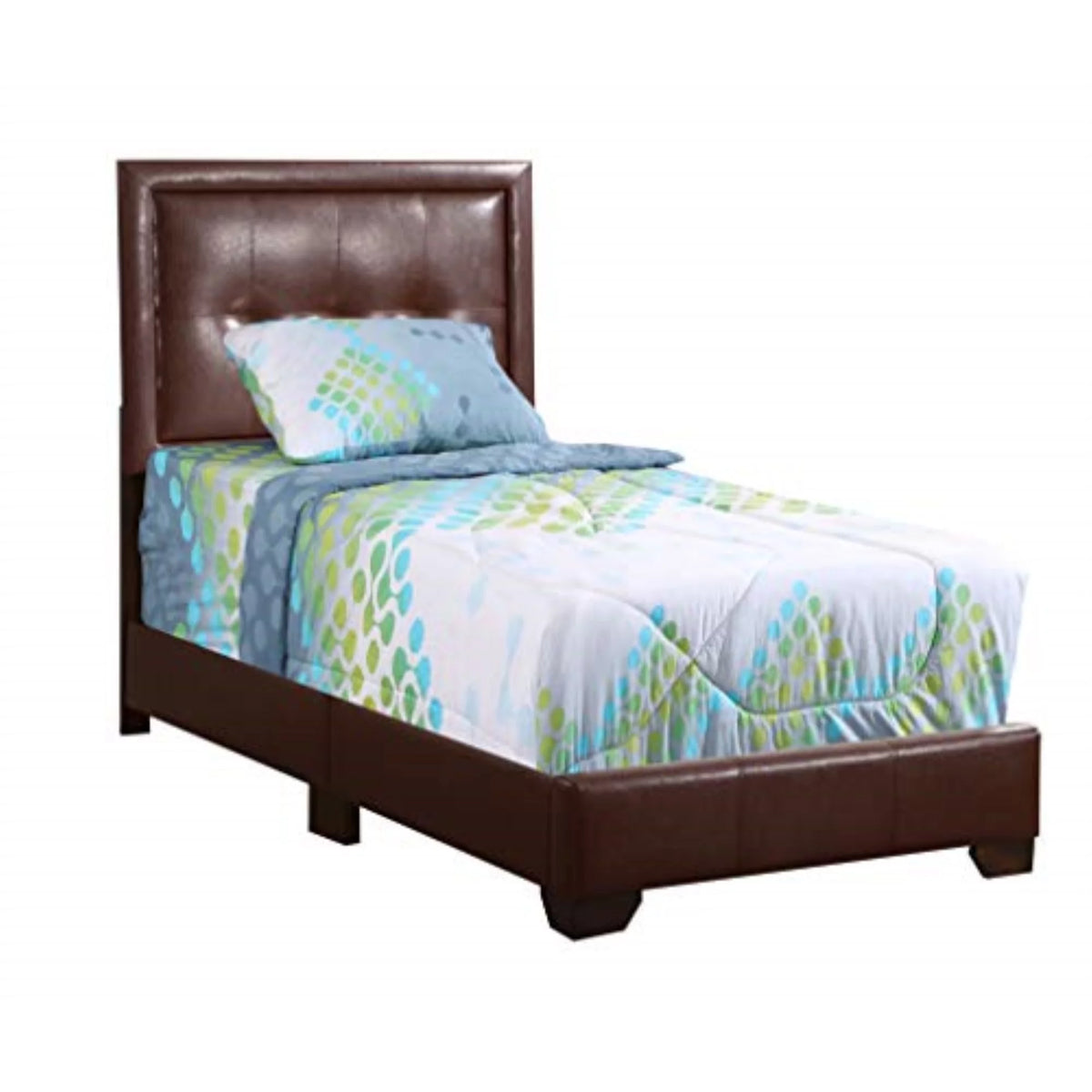 Twin Bed with Faux Leather Upholstery Q560735
