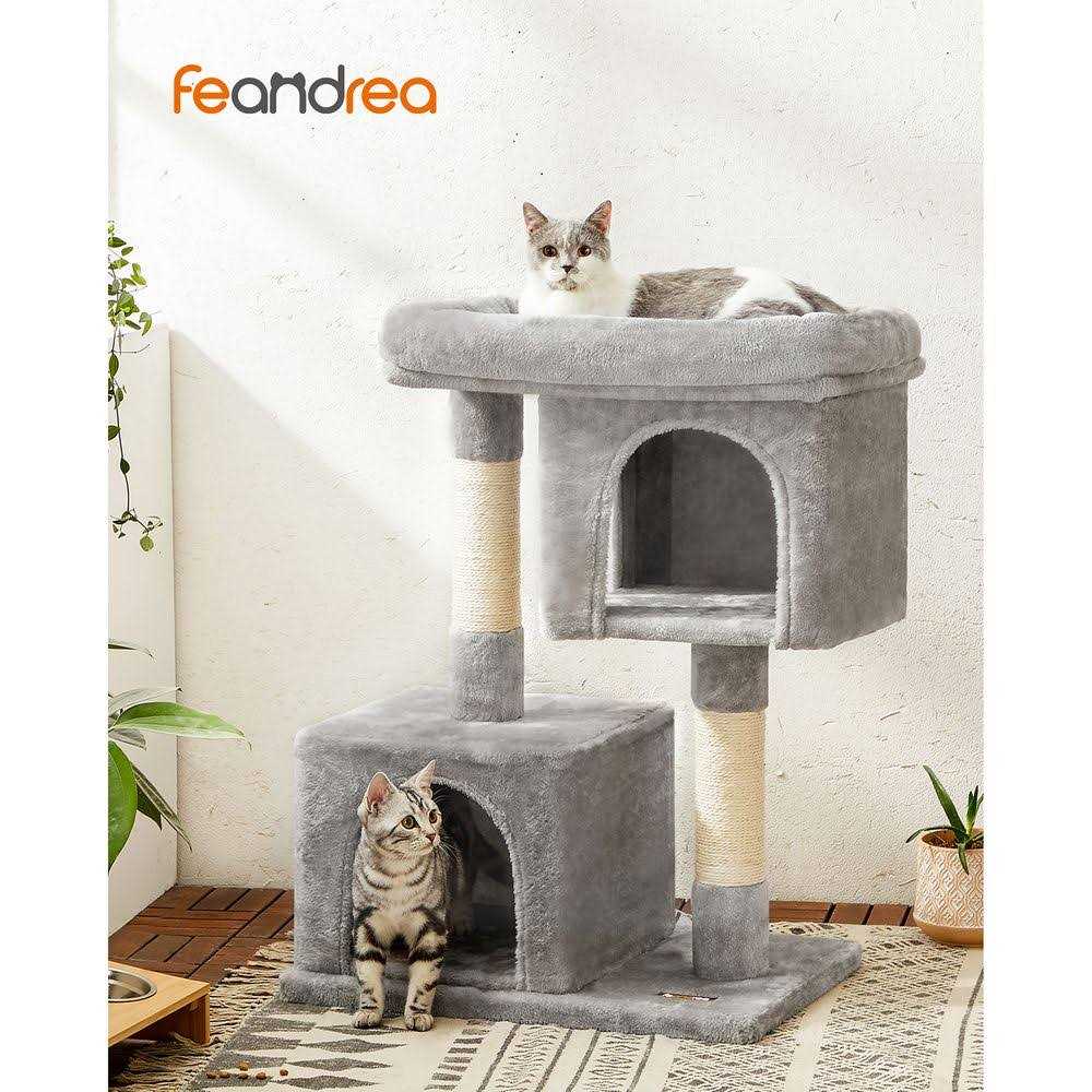Cat Tree with Sisal Scratching Posts and 2 Plush Condos K86095