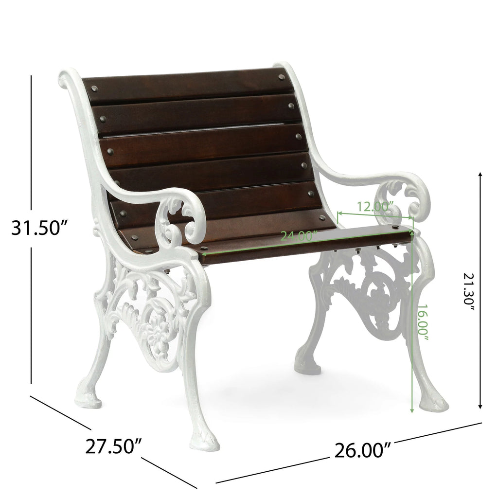 Handmade Mango Wood and Cast Iron Accent Chair M51616