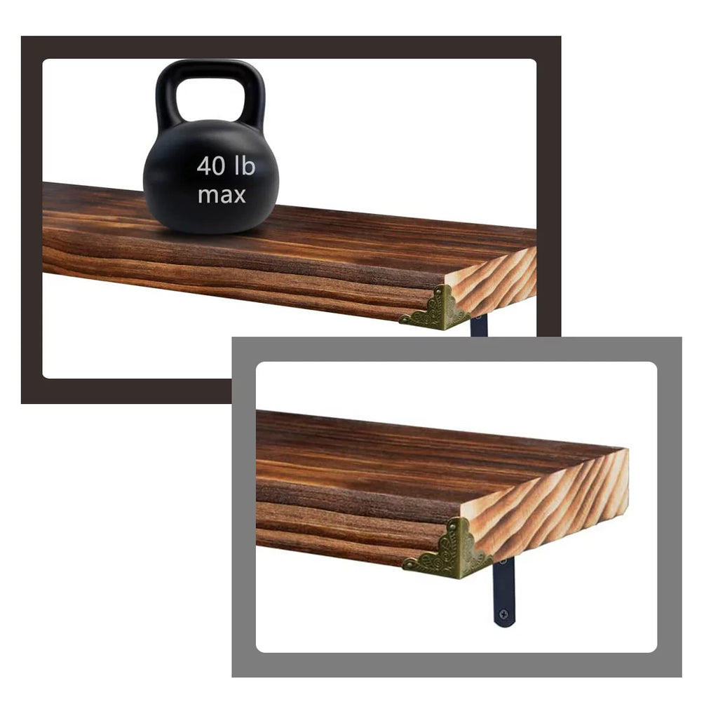 Natural Wood Floating Shelves Set of 3 D679