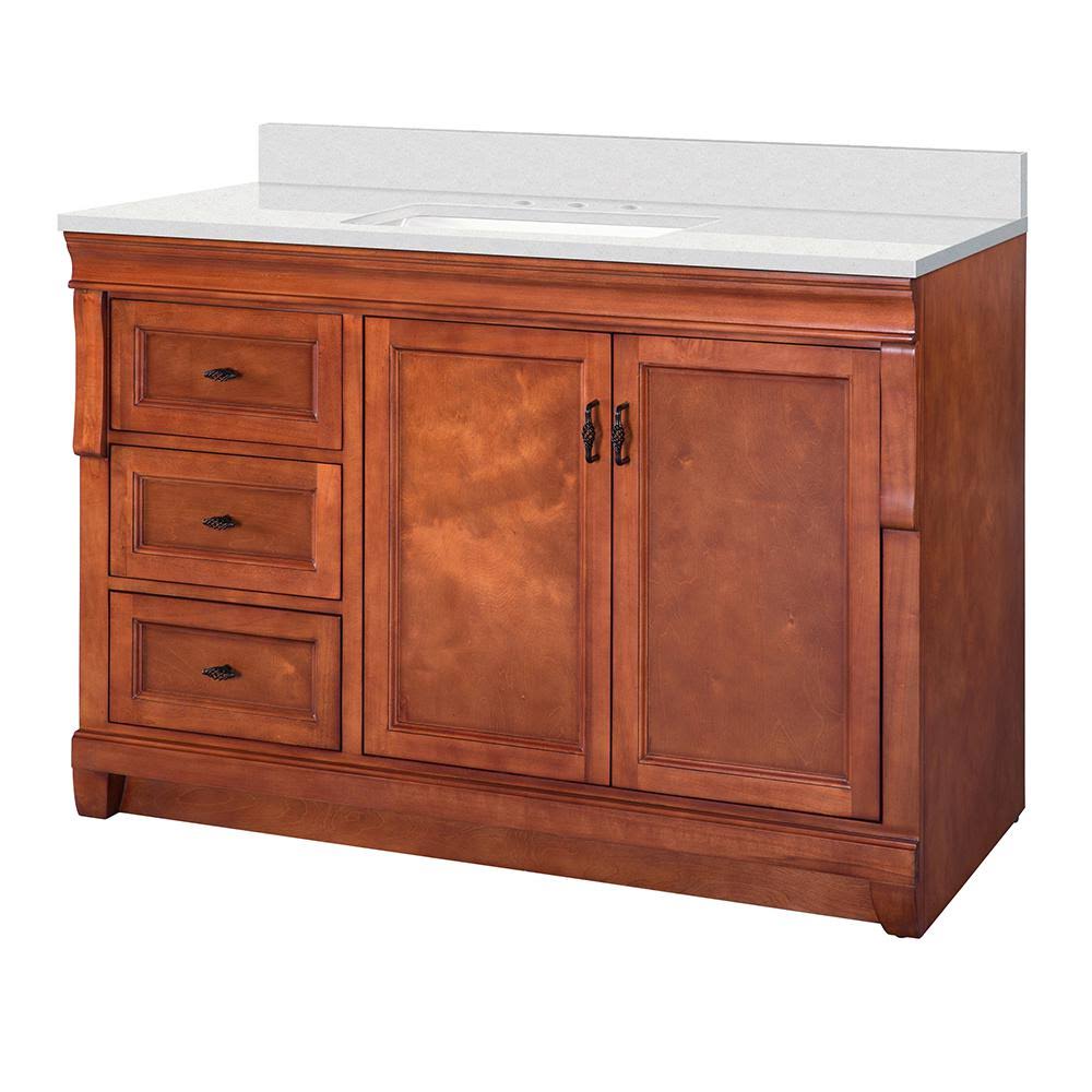 Warm Cinnamon Vanity Cabinet with Marble Vanity Top B701398
