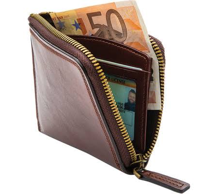 Dark Brown RFID Zip Wallet B212202