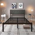 Queen Upholstered Platform Bed Frame with Adjustable Headboard S1594