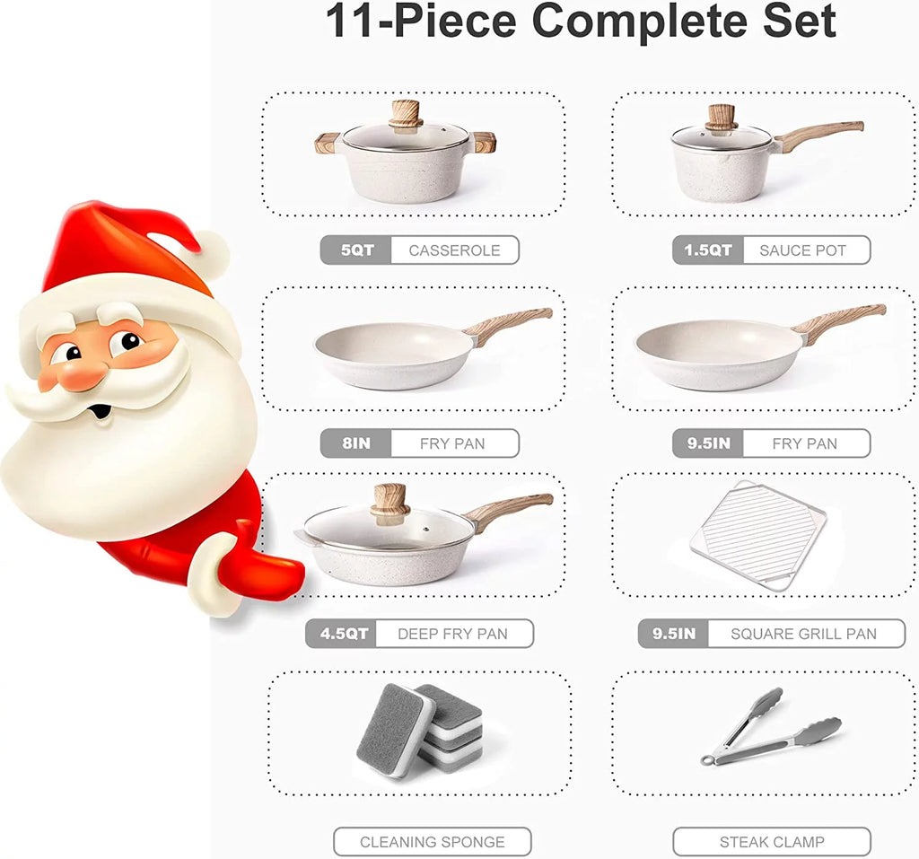 Beige 11 Piece Nonstick Cookware Set R442256