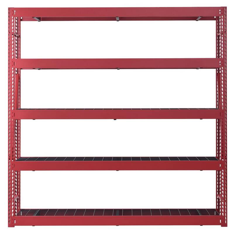 5-Tier Steel Garage Storage Shelving Unit in Red Z238616