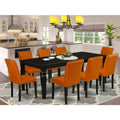 66/84 Inch 9Pc Kitchen Table with 18 In Leaf and Eight Parson Chair C870165