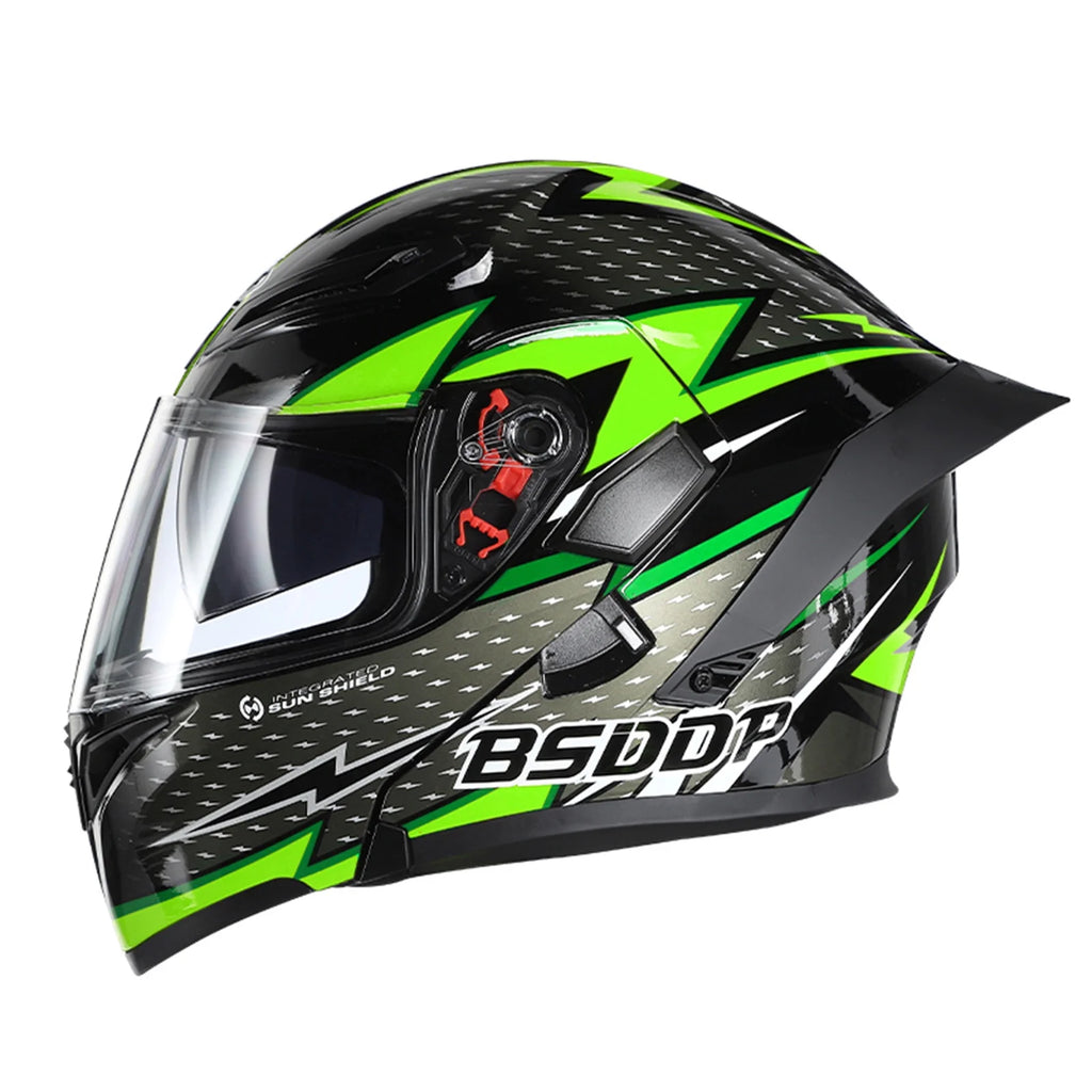 Motorcycle Dual Visor Flip up Full Face Helmet W27667